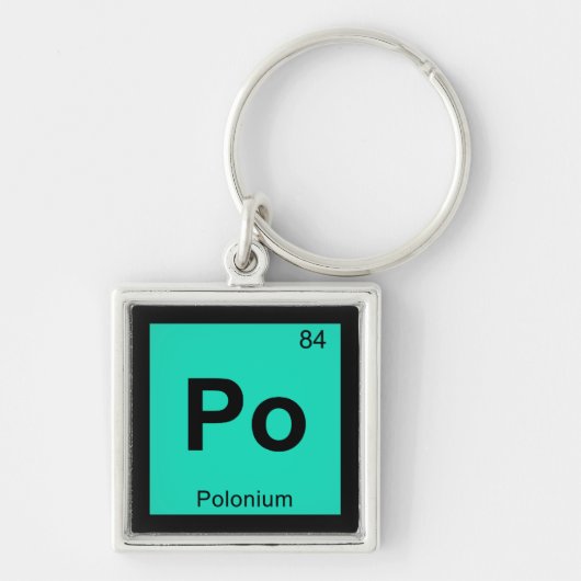 Po - Polonium Chemistry Periodic Table Symbool Sleutelhanger (Voorkant)