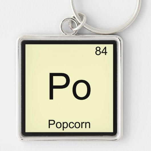 Po - Popcorn Grappig Chemie Element Symbool T-Shir Sleutelhanger (Voorkant)