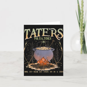 Po-ta-tenen Taters Kook Em Mash Em Stick Em in een Kaart