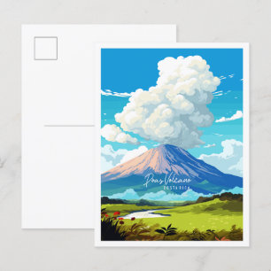 Poas Volcano Costa Rica vintage reizen Briefkaart