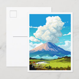 Poas Vulkaan Costa Rica  illustratie Briefkaart