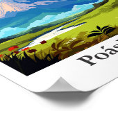 Poas Vulkaan Costa Rica Kunst Reizen Illustratie Poster (Hoek)