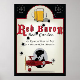 Pob Sign, Red Baron Beer Garden Poster