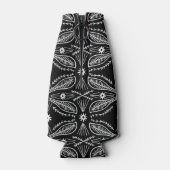 Poblanos Abstract lederen Patroon zwart wit Flesjeskoeler (Achterkant)