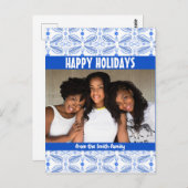 Poblanos Tegel Pattern CUSTOM PHOTO Holiday Briefkaart (Voorkant / Achterkant)