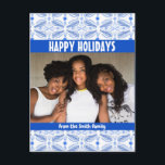 Poblanos Tegel Pattern CUSTOM PHOTO Holiday Briefkaart<br><div class="desc">Pas deze kaart aan door je eigen foto en tekst toe te voegen op de schattige achtergrond. Bekijk mijn winkel voor meer kleuren en design of laat me weten of je iets op maat wilt. Bedankt om met mij te winkelen!</div>