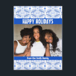 Poblanos Tegel Pattern CUSTOM PHOTO Holiday Briefkaart<br><div class="desc">Pas deze kaart aan door je eigen foto en tekst toe te voegen op de schattige achtergrond. Bekijk mijn winkel voor meer kleuren en design of laat me weten of je iets op maat wilt. Bedankt om met mij te winkelen!</div>
