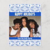 Poblanos Tegel Pattern CUSTOM PHOTO Holiday Briefkaart (Voorkant)