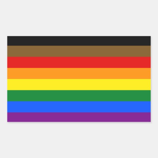 POC Inclusief LGBTQ+ Pride Rectangle Sticker (Voorkant)