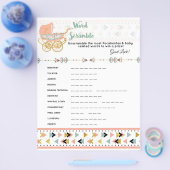 Pocahontas/Boho Baby Shower Woordzoekspel Flyer (Enkel)