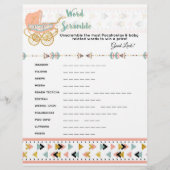 Pocahontas/Boho Baby shower Word Scramble Game Flyer (Voorkant)