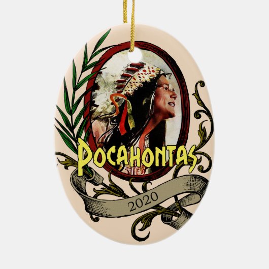 Pocahontas Elizabeth Warren 2020 Keramisch Ornament (Achterkant)