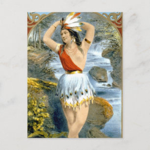 Pocahontas Native American Maiden Vintage Ad Briefkaart
