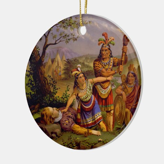 Pocahontas Saving the Life of Kapitein John Smith Keramisch Ornament (Links)