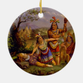 Pocahontas Saving the Life of Kapitein John Smith Keramisch Ornament (Achterkant)