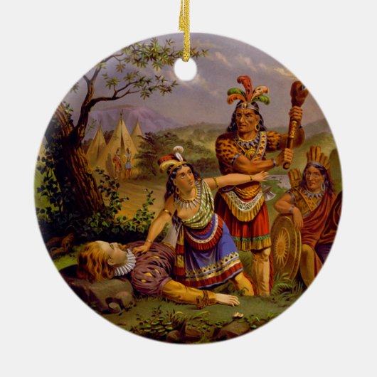 Pocahontas Saving the Life of Kapitein John Smith Keramisch Ornament (Achterkant)
