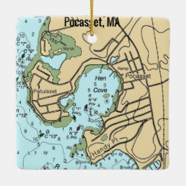 Pocasset MA Nautical Chart Keramisch Ornament
