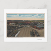 Pocatello, ID - Train Depot Round House en Briefkaart (Voorkant)