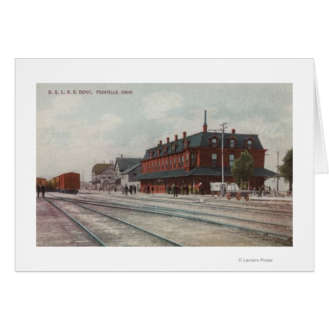 Pocatello, ID - Treinen en mensen rond treinen (Voorkant Horizontaal)