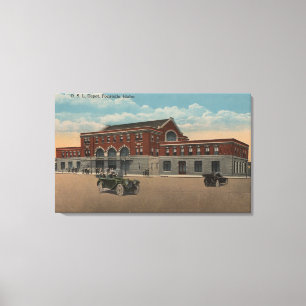 Pocatello, ID — Uitzicht buitenzijde trein Canvas Afdruk