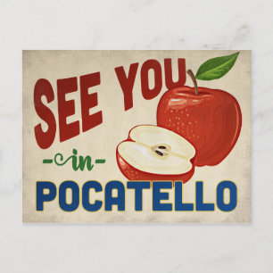 Pocatello Idaho Apple - Vintage Travel Briefkaart