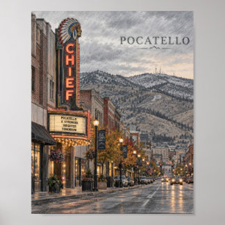 Pocatello Idaho Bergposter #113 Poster