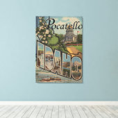 Pocatello, Idaho - Grote letterscènes Canvas Afdruk (Insitu (Houten vloer))