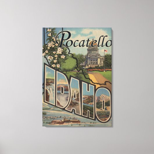 Pocatello, Idaho - Grote letterscènes Canvas Afdruk (Voorkant)