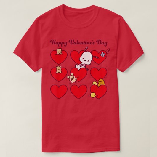 Pochacco Happy Valentines Day T-shirt (Design voorkant)
