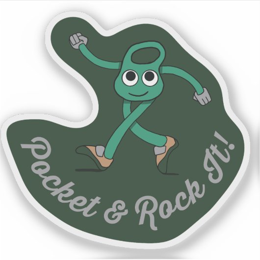 pocket and rock it retro climb sticker (Voorkant)