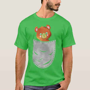 Pocket Beer Dier in uw zakdoekje met dunne Beer T-shirt