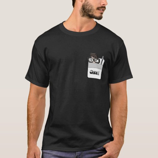 Pocket beschermer met een geek en een pen t-shirt (Voorkant)