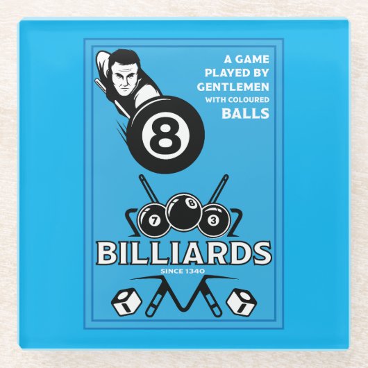 pocket billards glazen onderzetter (Voorkant)