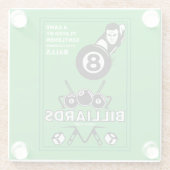  pocket billards glazen onderzetter (Achterkant)