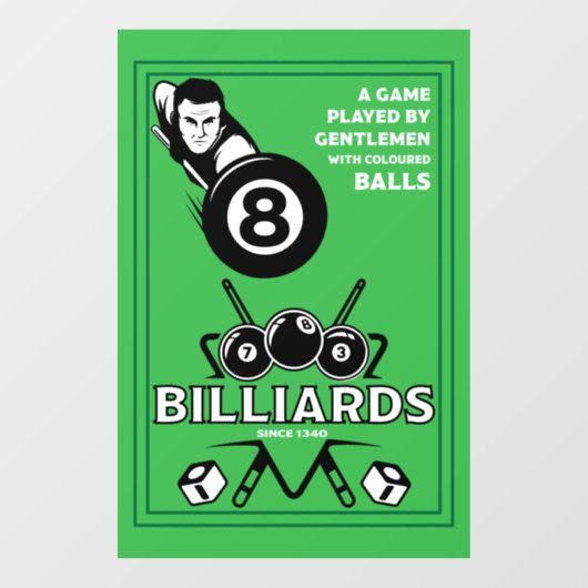  pocket billards raamsticker (Vel)