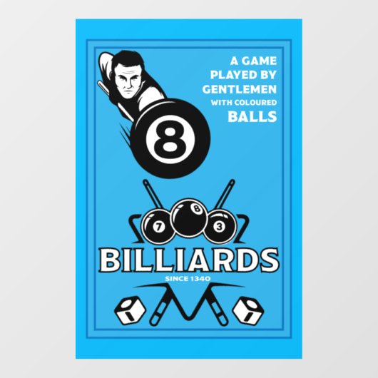  pocket billards raamsticker (Vel)