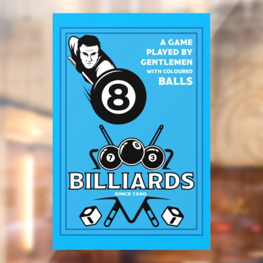 pocket billards raamsticker (Vel 2)