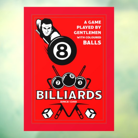 pocket billards raamsticker (Vel 3)