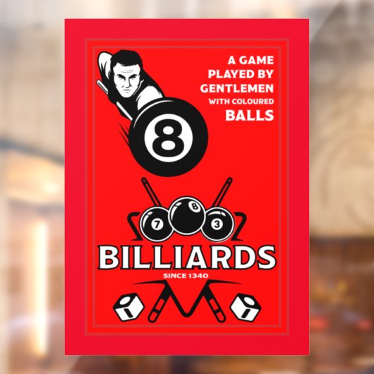  pocket billards raamsticker (Vel 2)