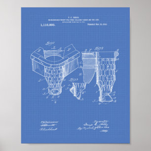 Pocket Billiard 1914 Patent Art - Blauwdruk Poster