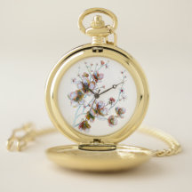Pocket bloemenhorloge voor vrouwen