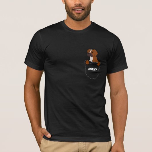 Pocket Boxer puppy schattige hond T-shirt (Voorkant)