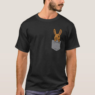 Pocket Bunny Rabbit Cute Happy Easter Day Mannen W T-shirt