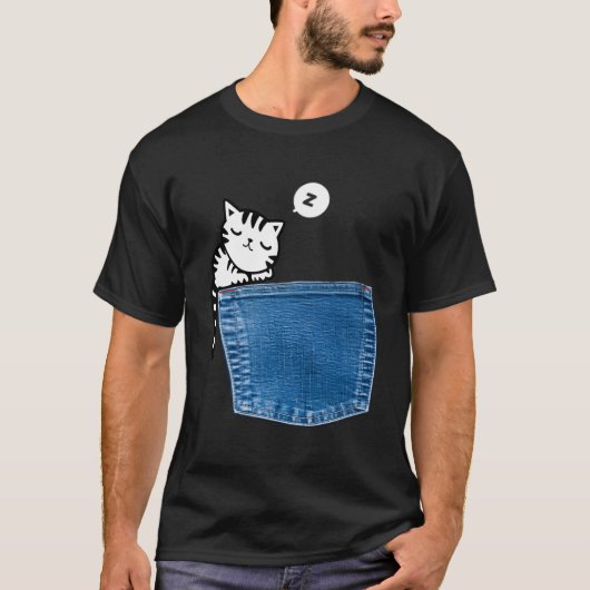 Pocket Cat T-shirt (Voorkant)