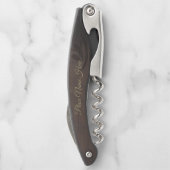 Pocket Corkschroef van gepersonaliseerd hout (Faux Kurkentrekker (Achterkant)