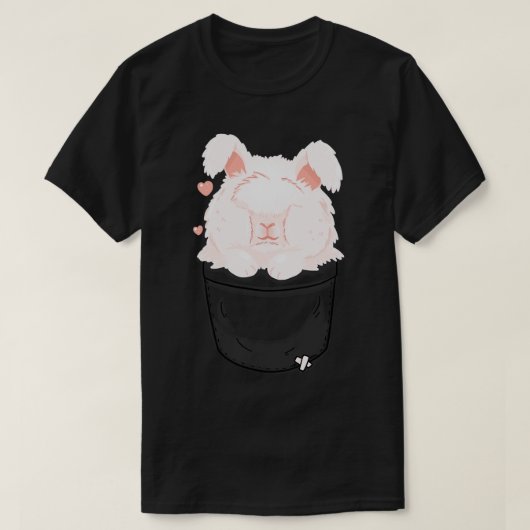 Pocket Cute Angora Rabbit T-shirt (Design voorkant)