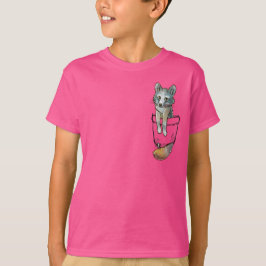 Pocket Cute Grey Fox T-shirt