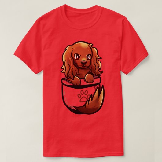 Pocket Cute Irish Setter Dog T-shirt (Design voorkant)