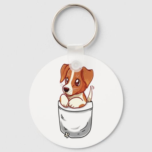Pocket Cute Jack Russell Terrier Sleutelhanger (Voorkant)