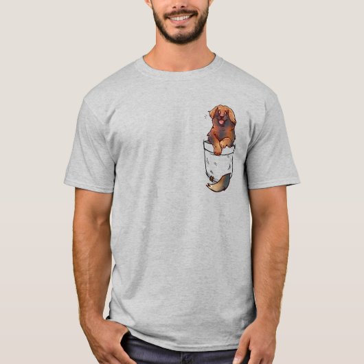 Pocket Cute Leonberger Dog T-shirt (Voorkant)